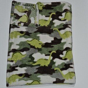 Adirondack Baby Green Brown White Dinosaur Camouflage Baby Blanket Lovey 30x40